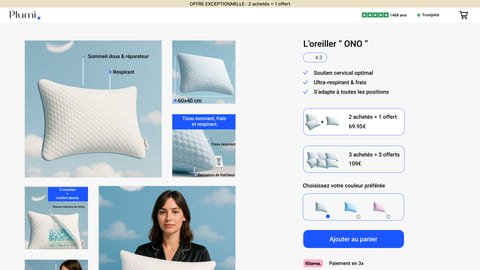 Hero e-commerce literie - site internet pas cher by Inite Studio