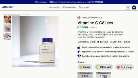 Hero e-commerce nutrition - site conçu par Inite Studio