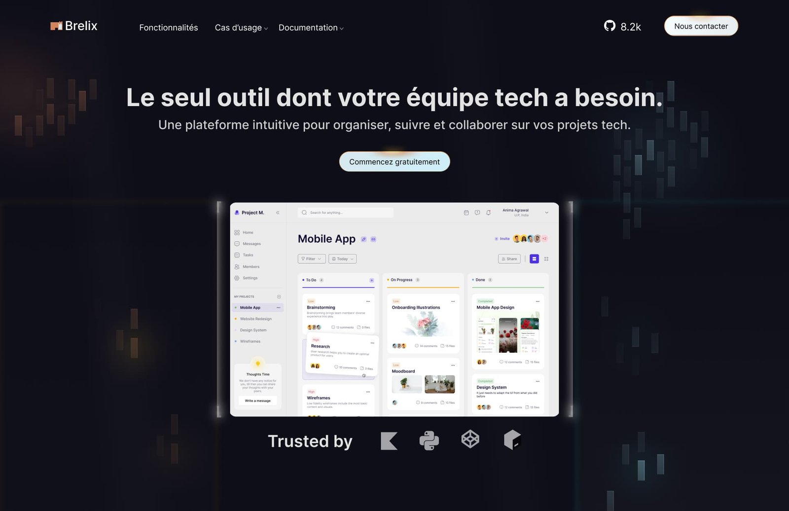 Hero section SaaS réalisée par Inite Studio - site pro moderne